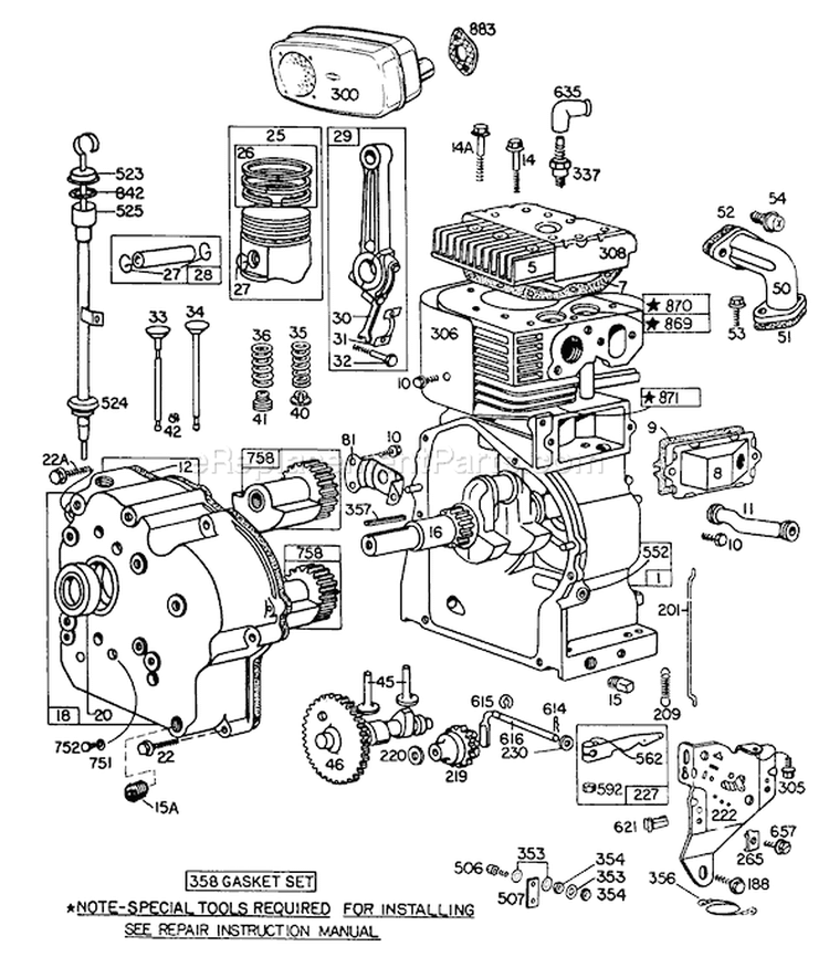 Page E Diagram and Parts List for 38160 2000001-2999999 - 1982 Toro Snow Blower