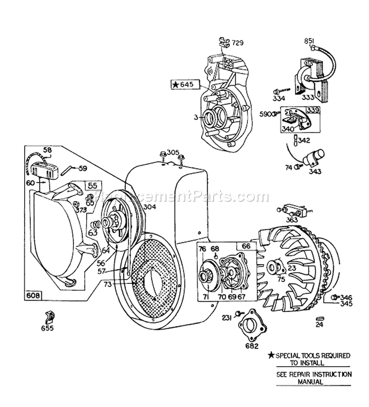 Page F Diagram and Parts List for 38160 2000001-2999999 - 1982 Toro Snow Blower