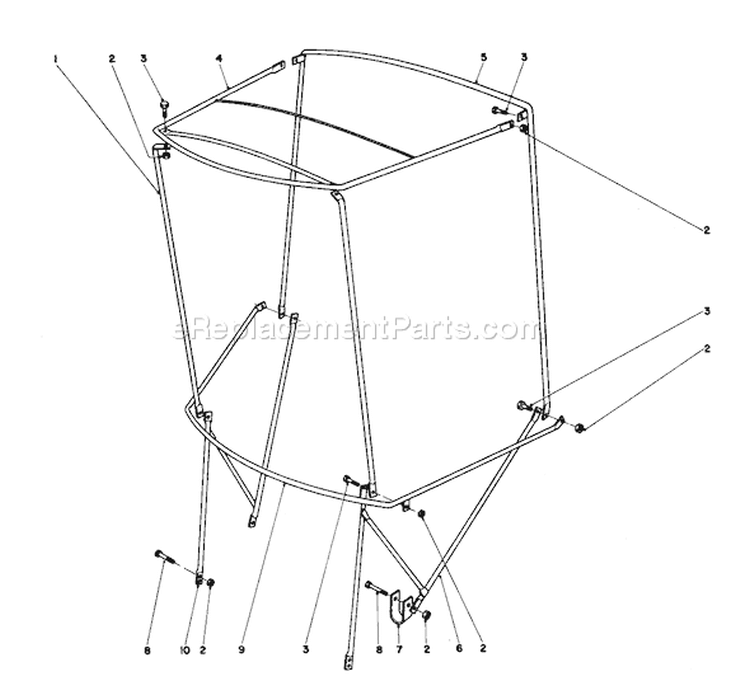 Snow Cab Assembly Diagram and Parts List for 38160 4000001-4999999 - 1984 Toro Snow Blower