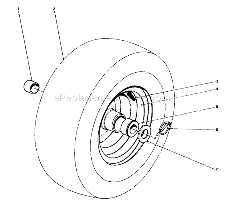 Wheel Assembly Diagram and Parts List for 38160 4000001-4999999 - 1984 Toro Snow Blower