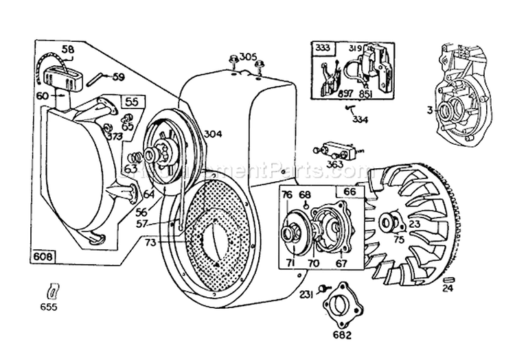 Page F Diagram and Parts List for 38160 4000001-4999999 - 1984 Toro Snow Blower