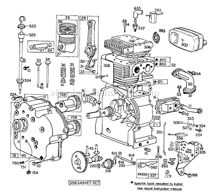 Page E Diagram and Parts List for 38160 5000001-5999999 - 1985 Toro Snow Blower