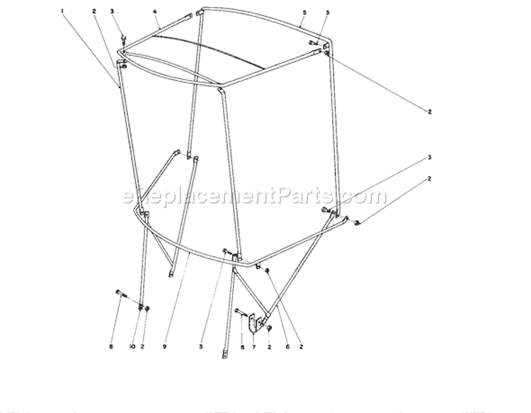 Snow Cab Assembly Diagram and Parts List for 38160 6000001-6999999 - 1986 Toro Snow Blower