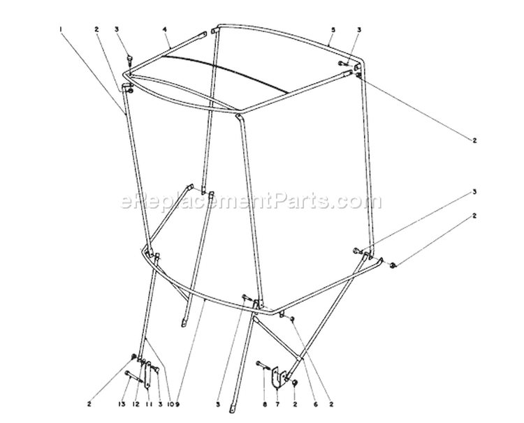 Snow Cab Assembly Diagram and Parts List for 38160 9000001-9999999 - 1979 Toro Snow Blower