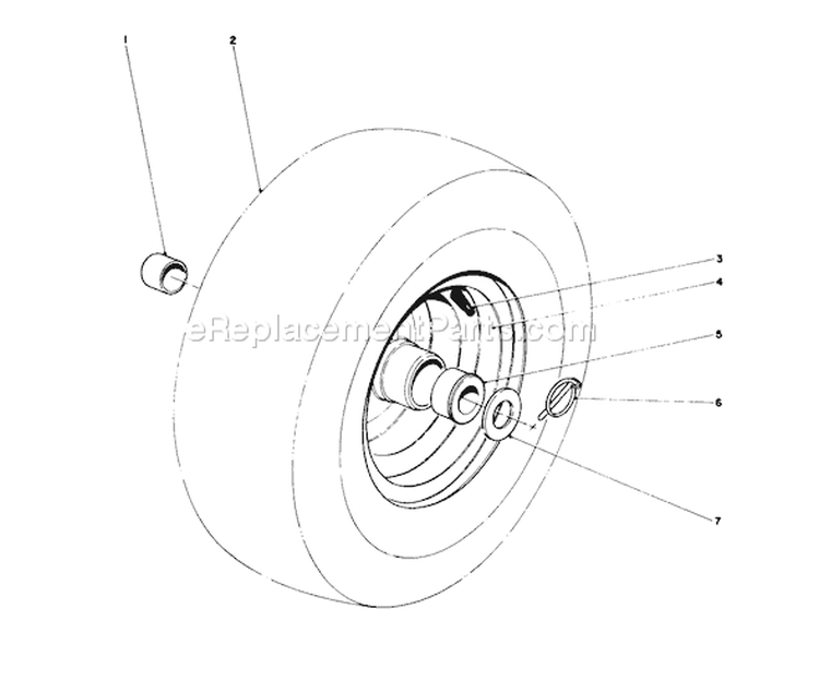 Wheel Assembly Diagram and Parts List for 38160 9000001-9999999 - 1979 Toro Snow Blower