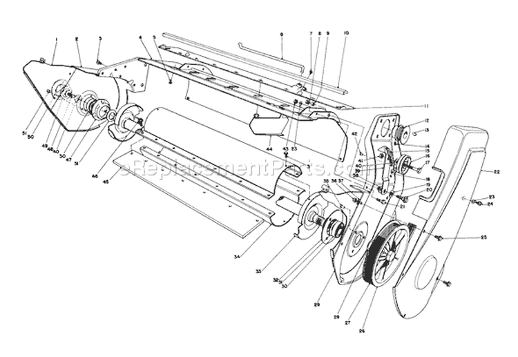 Lower Main Frame Assembly Diagram and Parts List for 38162C 4000001-4999999 - 1984 Toro Snow Blower