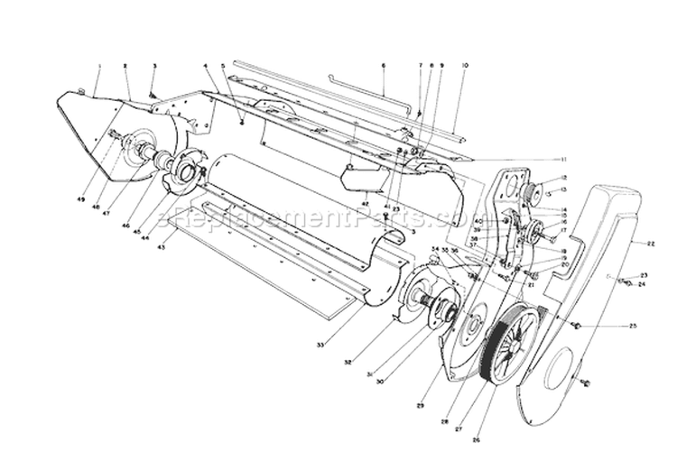 Lower Main Frame Assembly Diagram and Parts List for 38162 4000001-4999999 - 1984 Toro Snow Blower