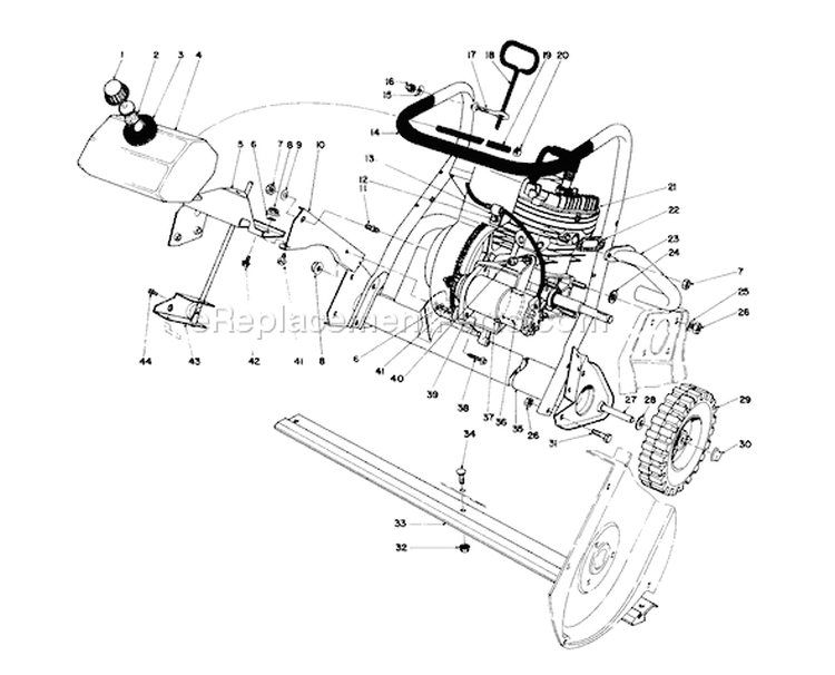 Engine Diagram and Parts List for 38162 7000001-7999999 - 1987 Toro Snow Blower