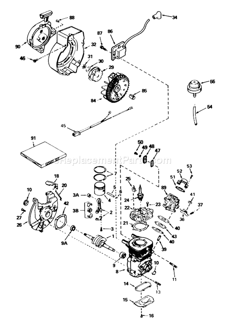 Page C Diagram and Parts List for 38165C 6000001-6999999 - 1986 Toro Snow Blower