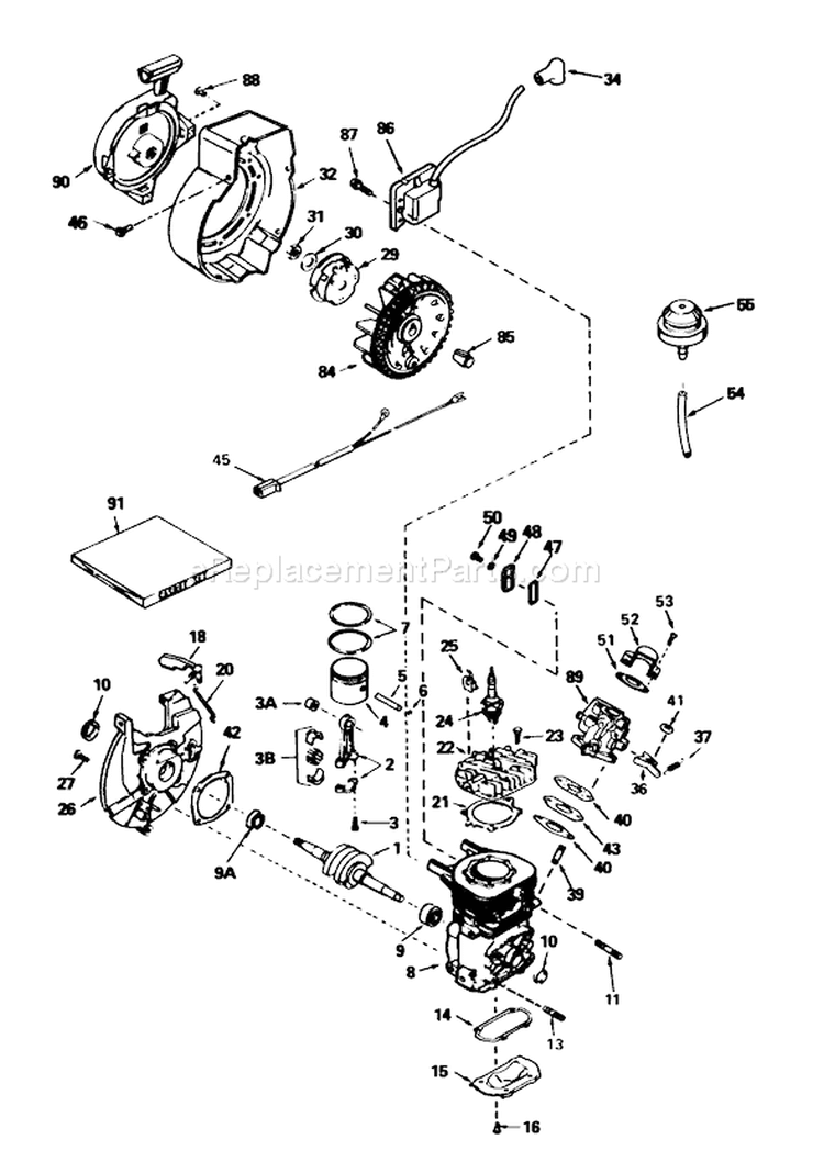 Page C Diagram and Parts List for 38165 5000001-5010000 - 1985 Toro Snow Blower