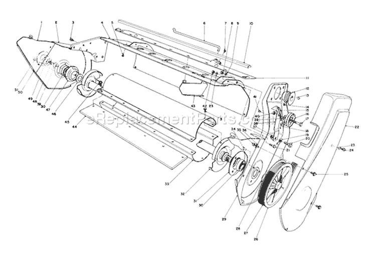 Lower Main Frame Assembly Diagram and Parts List for 38165 5010001-5999999 - 1985 Toro Snow Blower