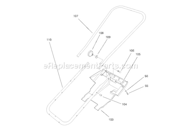Handle Assembly Diagram and Parts List for 38170 8900001-8999999 - 1998 Toro Snow Blower