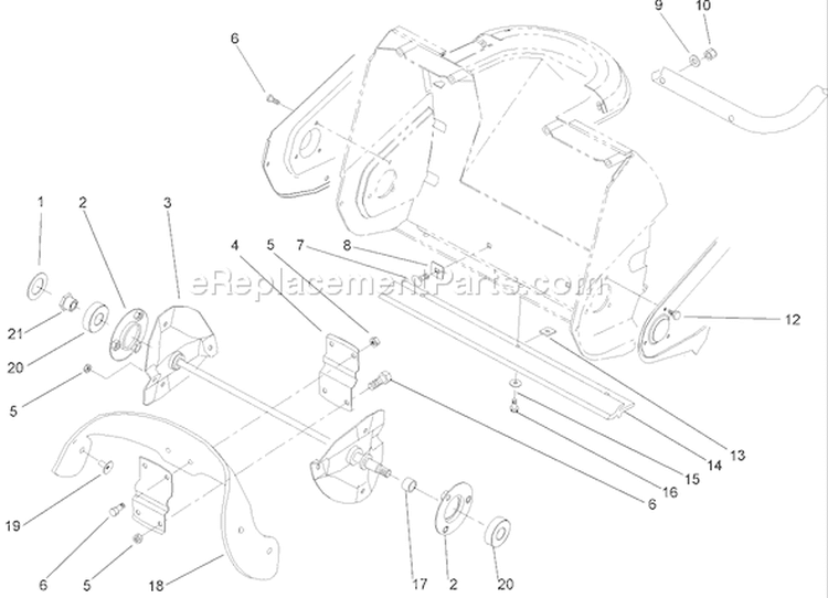 Impeller Assembly Diagram and Parts List for 38172 240000001-240999999 - 2004 Toro Snow Blower