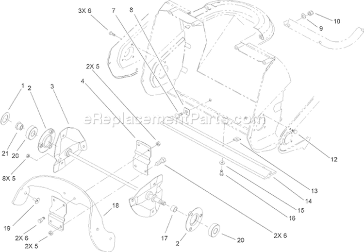 Rotor Assembly Diagram and Parts List for 38173 270000001-270999999 - 2007 Toro Snow Blower