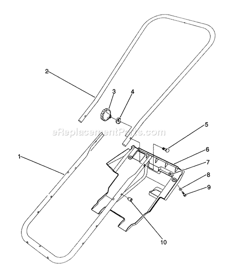 Handle Assembly Diagram and Parts List for 38170 2000001-2999999 - 1992 Toro Snow Blower