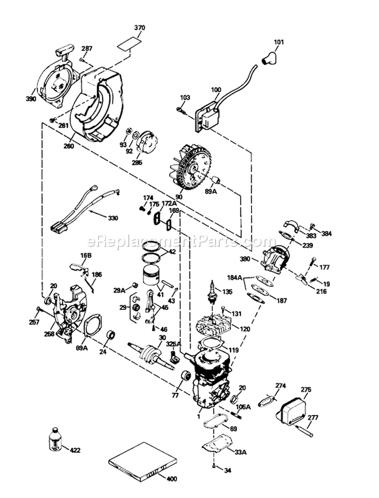 Page F Diagram and Parts List for 38170 3900001-3999999 - 1993 Toro Snow Blower