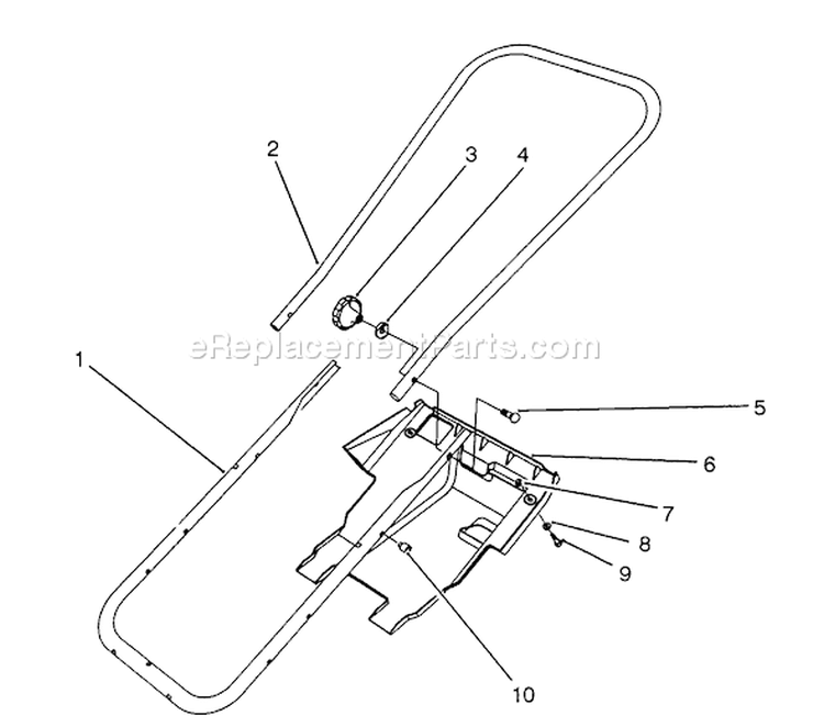 Handle Assembly Diagram and Parts List for 38170 3900001-3999999 - 1993 Toro Snow Blower