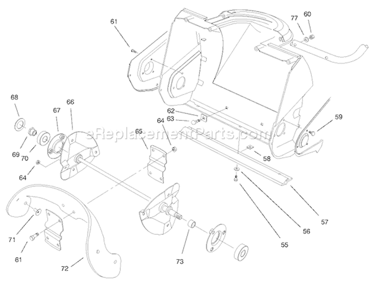 Auger Assembly Diagram and Parts List for 38175 7900001-7999999 - 1997 Toro Snow Blower