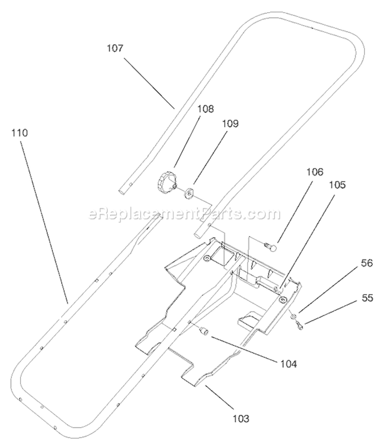 Handle Assembly Diagram and Parts List for 38175 7900001-7999999 - 1997 Toro Snow Blower