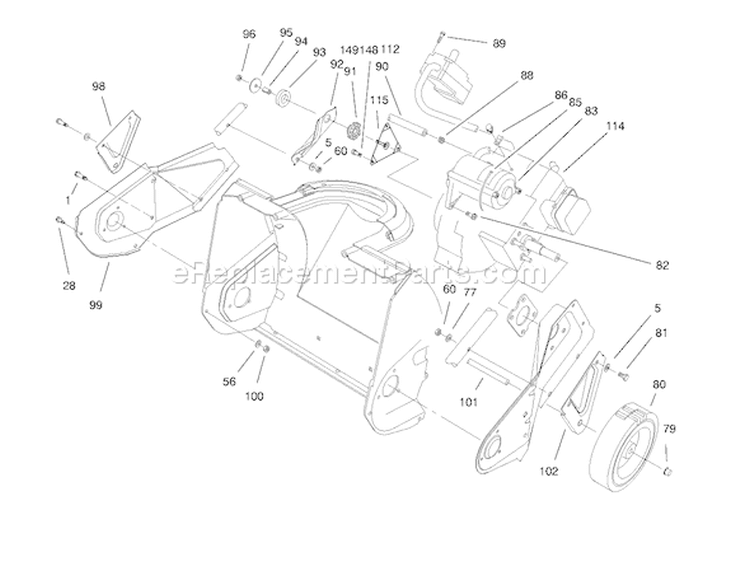 Engine Diagram and Parts List for 38175 8900001-8999999 - 1998 Toro Snow Blower