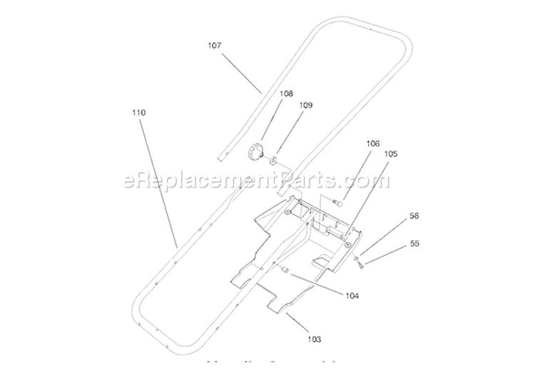 Handle Assembly Diagram and Parts List for 38175 8900001-8999999 - 1998 Toro Snow Blower