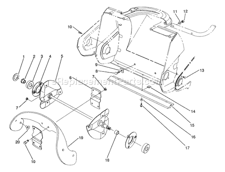 Auger Assembly Diagram and Parts List for 38176 2000001-2999999 - 1992 Toro Snow Blower