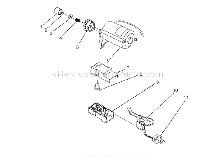 Starter Motor Assembly Diagram and Parts List for 38171 3900001-3999999 - 1993 Toro Snow Blower