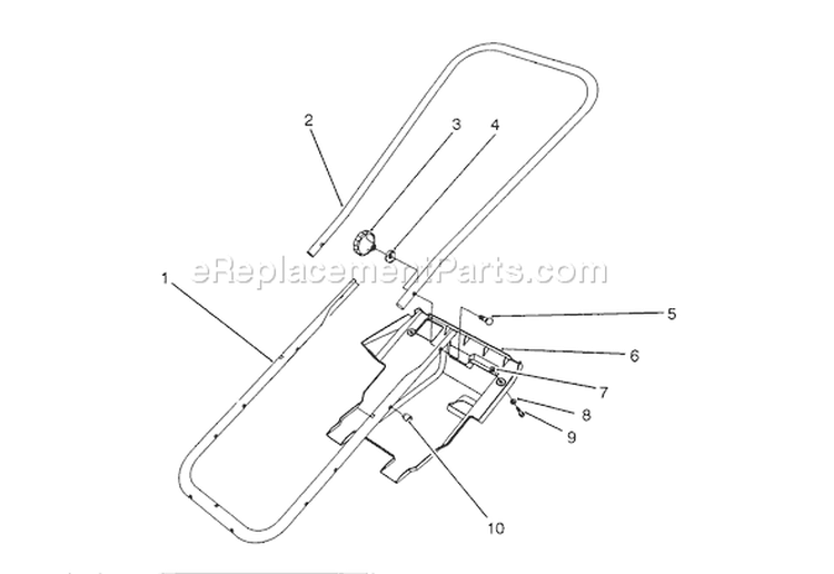 Handle Assembly Diagram and Parts List for 38171 3900001-3999999 - 1993 Toro Snow Blower