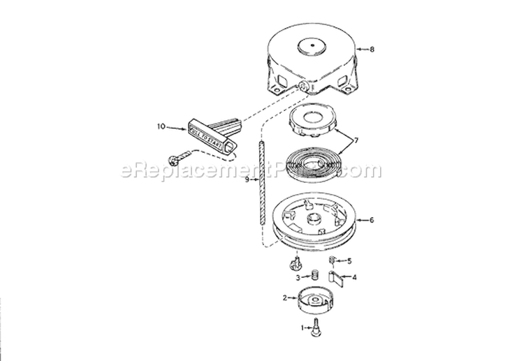 Recoil Starter Diagram and Parts List for 38171 3900001-3999999 - 1993 Toro Snow Blower