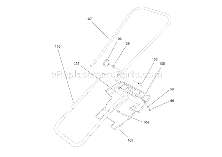 Handle Assembly Diagram and Parts List for 38176 8900001-8999999 - 1998 Toro Snow Blower