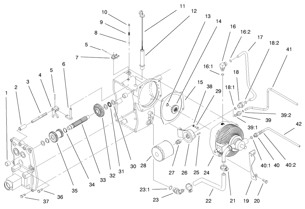 Hydro Trans Axle Assembly (Continued) Diagram and Parts List for 73550 8900001 - 8999999 Toro Lawn Tractor