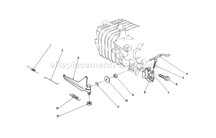 Governor Assembly Diagram and Parts List for 38180 7000001-7999999 - 1987 Toro Snow Blower