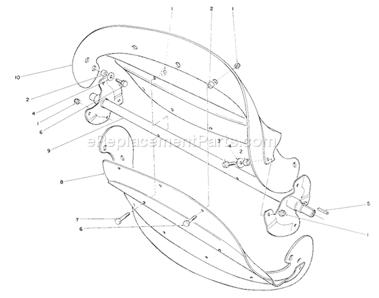Rotor Assembly Diagram and Parts List for 38180 9000001-9999999 - 1989 Toro Snow Blower