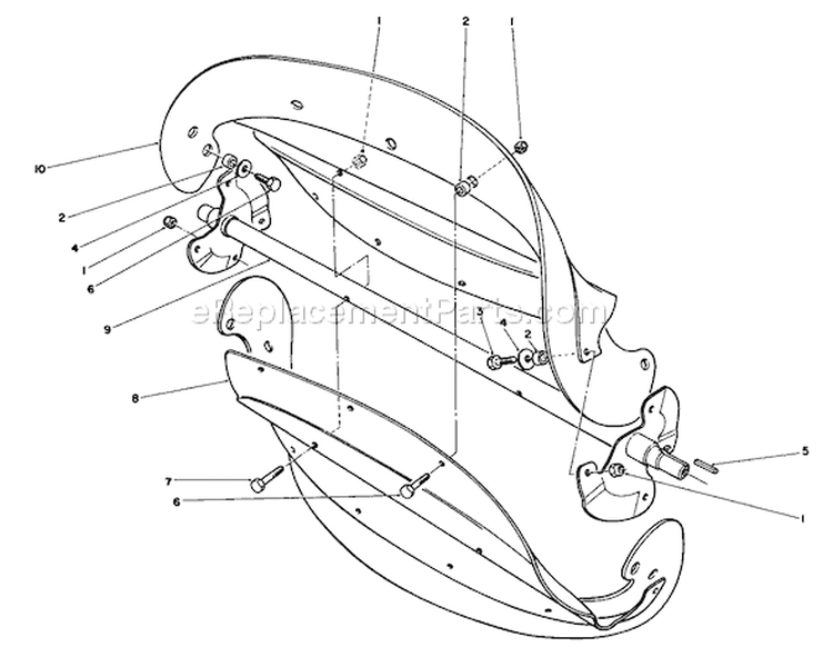 Rotor Assembly Diagram and Parts List for 38180 0007974-0008194 - 1990 Toro Snow Blower
