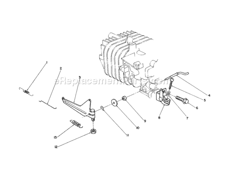 Governor Assembly Diagram and Parts List for 38180 6000001-6999999 - 1986 Toro Snow Blower