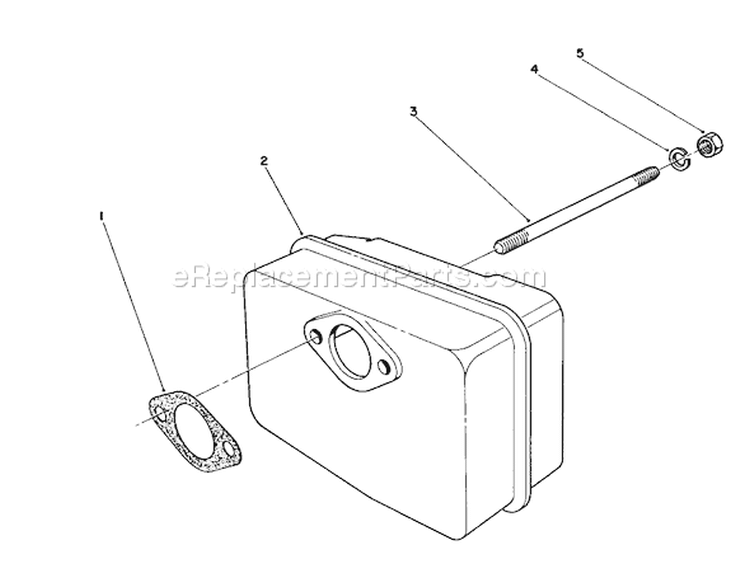 Muffler Assembly Diagram and Parts List for 38180 6000001-6999999 - 1986 Toro Snow Blower