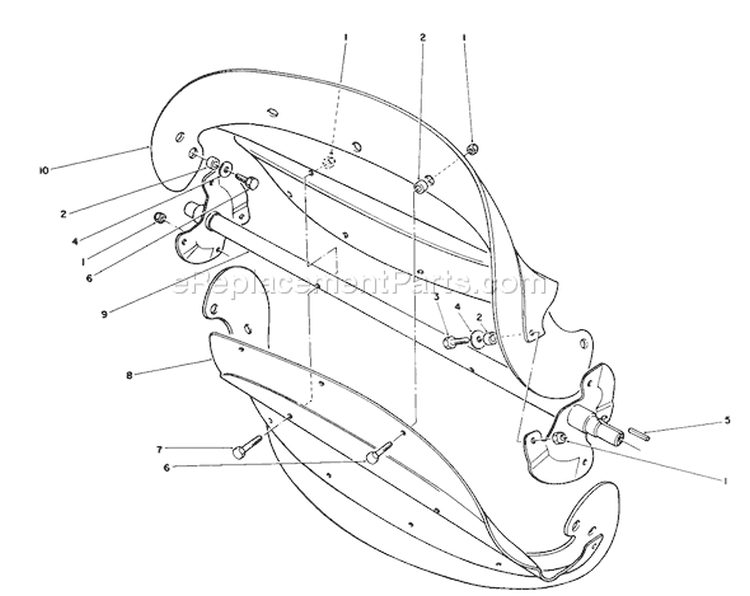 Rotor Assembly Diagram and Parts List for 38180 0008195-0999999 - 1990 Toro Snow Blower