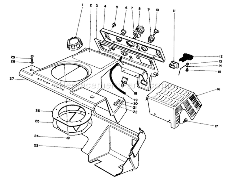 Control Panel & Shrouding Assembly Diagram and Parts List for 38181 1000001-1999999 - 1991 Toro Snow Blower