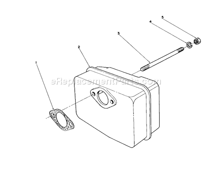 Muffler Assembly Diagram and Parts List for 38181 2000001-2999999 - 1992 Toro Snow Blower