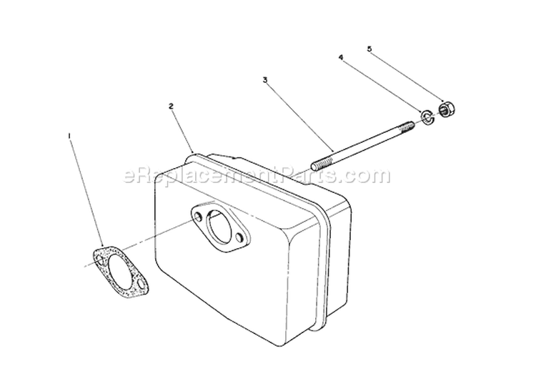 Muffler Assembly Diagram and Parts List for 38181 3900001-3999999 - 1993 Toro Snow Blower