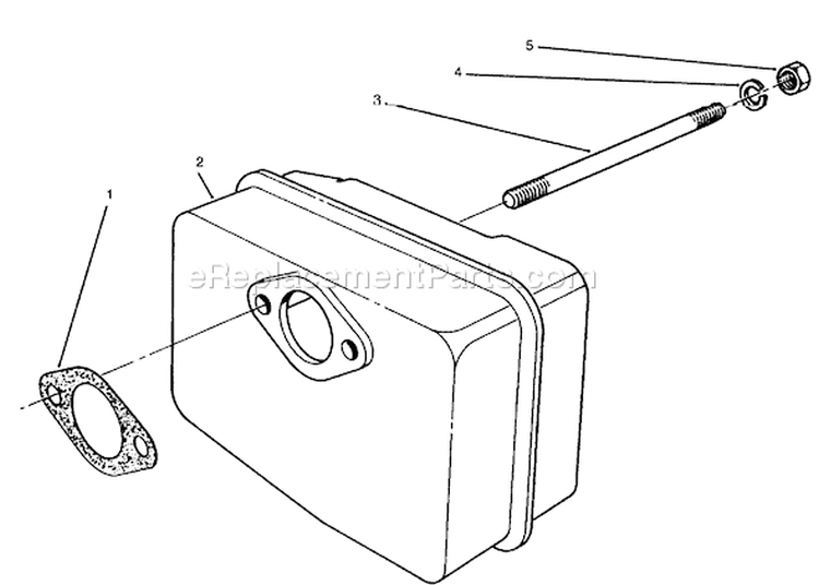 Muffler Assembly Diagram and Parts List for 38181 6900001-6999999 - 1996 Toro Snow Blower