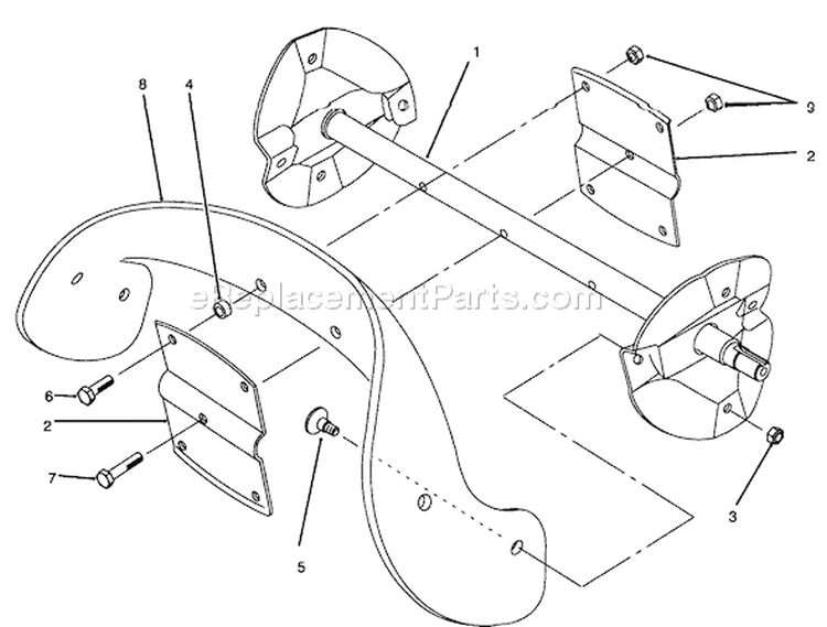Rotor Assembly Diagram and Parts List for 38181 6900001-6999999 - 1996 Toro Snow Blower
