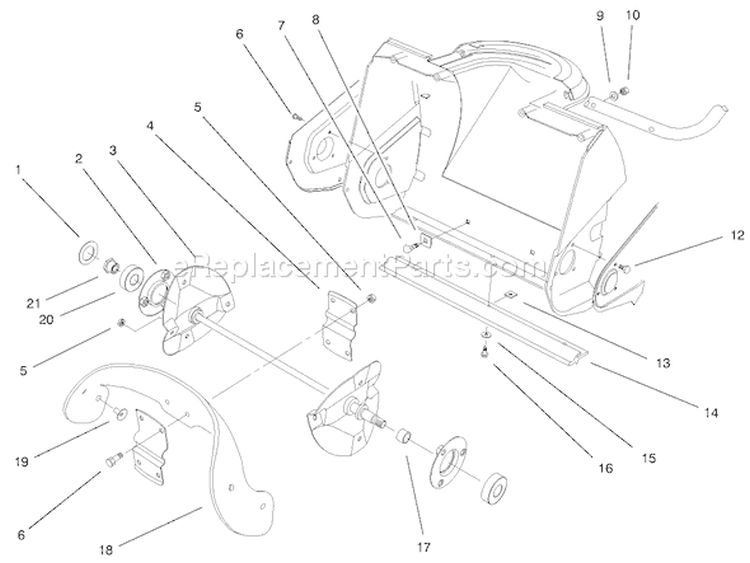 Impeller Assembly Diagram and Parts List for 38170 200000001-200999999 - 2000 Toro Snow Blower