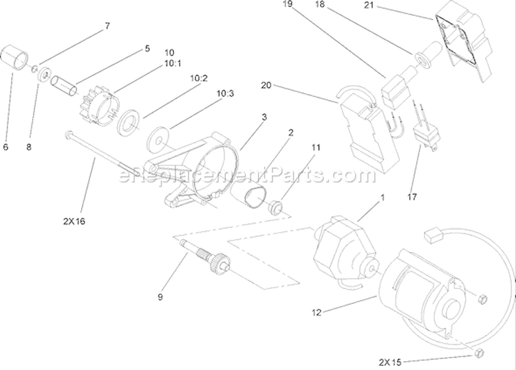120 Volt Starter Assembly Diagram and Parts List for 38182 270000001-270999999 - 2007 Toro Snow Blower