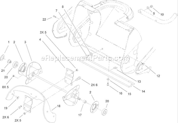 Rotor Assembly Diagram and Parts List for 38182 290000001-290999999 - 2009 Toro Snow Blower