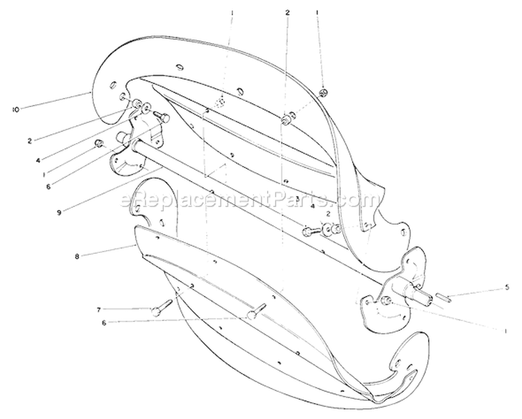 Rotor Assembly Diagram and Parts List for 38185 9000001-9999999 - 1989 Toro Snow Blower