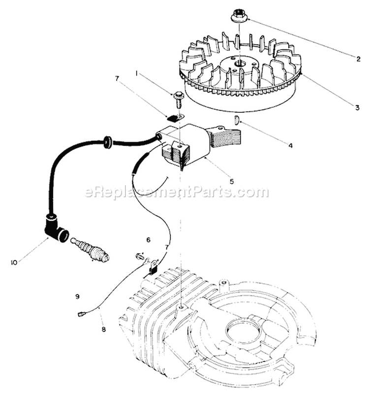 Flywheel & Magneto Assembly Diagram and Parts List for 38185 9000001-9999999 - 1989 Toro Snow Blower