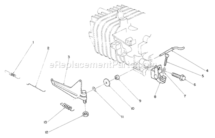 Governor Assembly Diagram and Parts List for 38185 9000001-9999999 - 1989 Toro Snow Blower