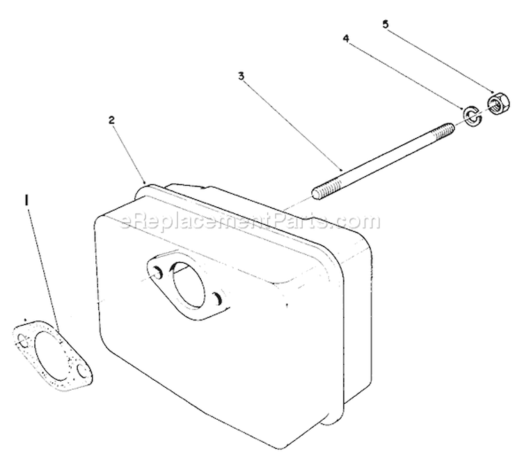 Muffler Assembly Diagram and Parts List for 38185 9000001-9999999 - 1989 Toro Snow Blower