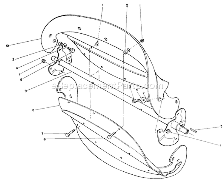 Rotor Assembly Diagram and Parts List for 38186 0000001-0999999 - 1990 Toro Snow Blower